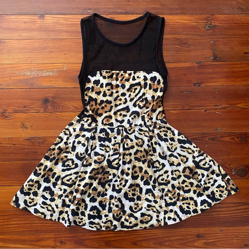 2012 Motel Rocks Mandy Mesh Back Dress in Brown Multi Medium